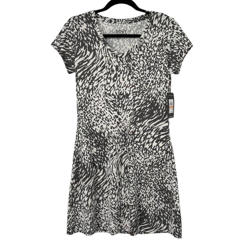 Marc New York Performance Gray & White Short T Shirt Dress Womens S NWT